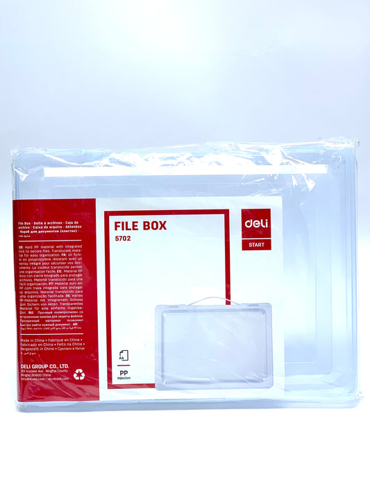 DELI FILE PLASTIC BOX TRANSPARENT