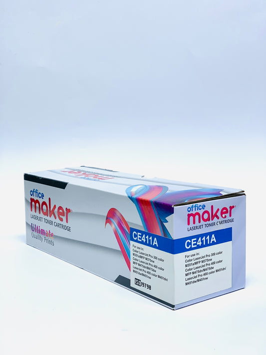 OFFICE MAKER LASER JET TONER CARTRIDGE CE 411A CYAN