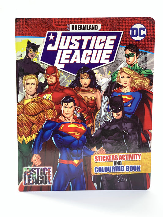 JUSTICE LEAGUE STICKERS ACTIVITY AND COLOURING BOOK