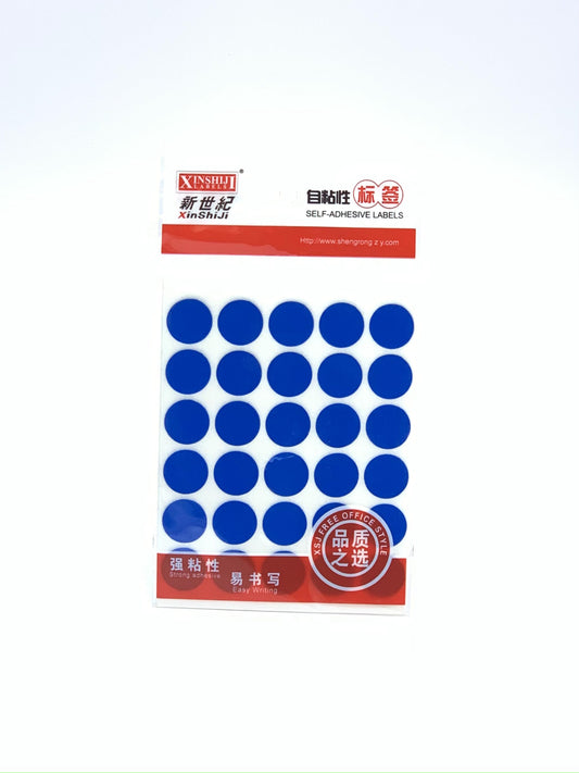 BLUE SELF ADHESIVE LABELS ROUND 1X10 SHEETS