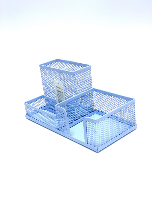 Metal Mesh Desk Organizer, Blue