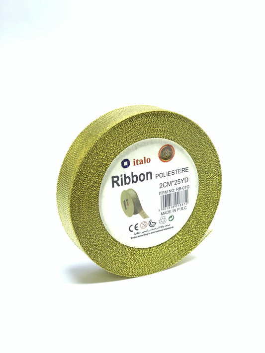 GOLD RIBBON  POLIESTER 2CM 25YD