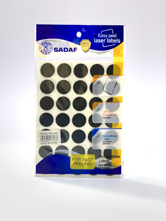 SADAF EASY PEAL LASER LABEL ROUND 18MM 1X10 SHEETS