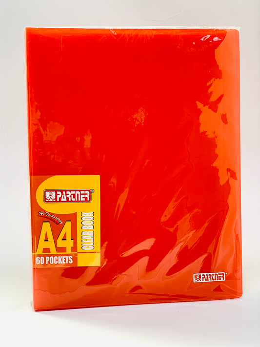 PARTNER A4 60 POCKETS ORANGE COVER