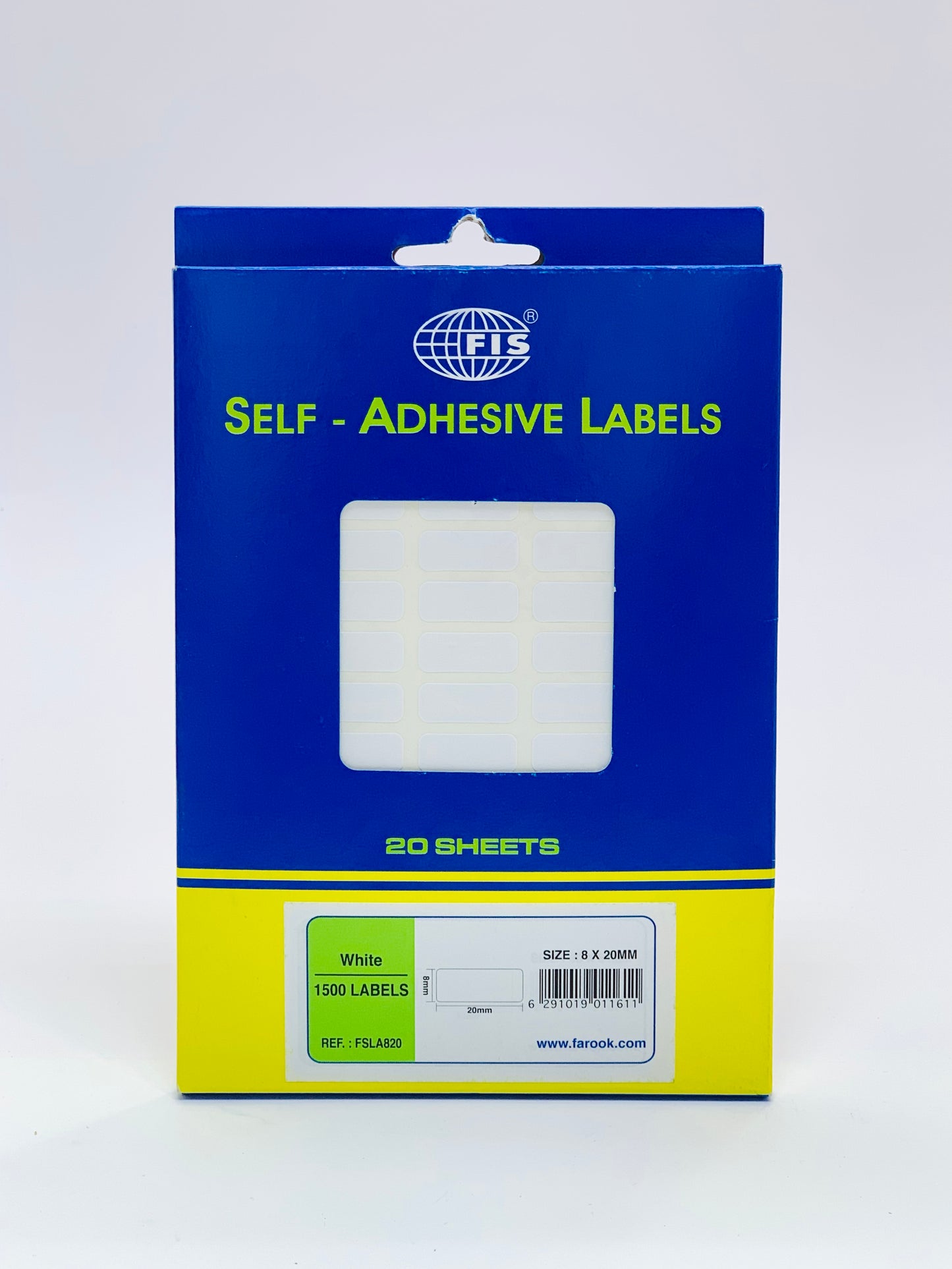 SELF ADHESIVE LABELS 8X25 MM 1500 LABELS