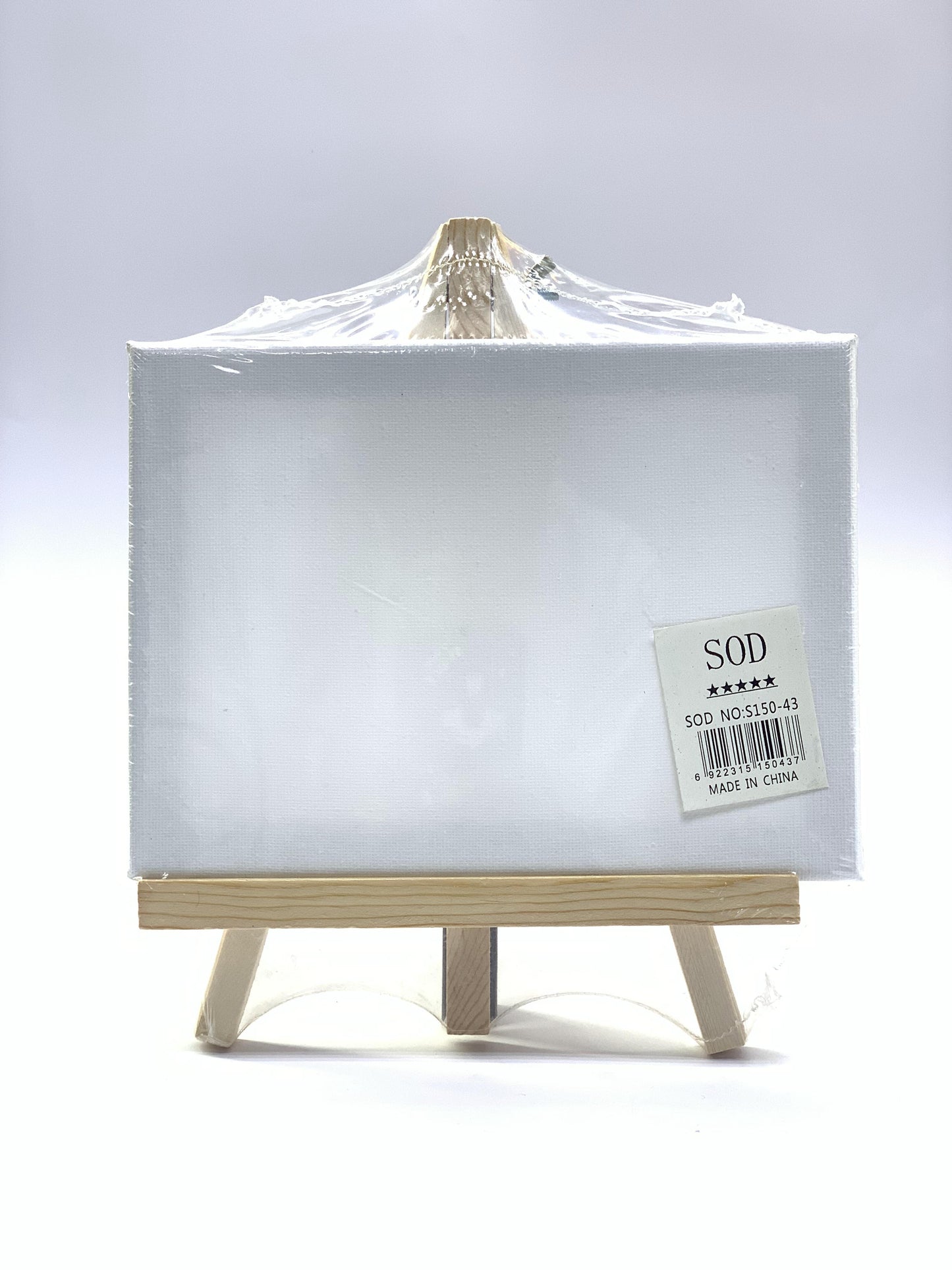 White Blank Stretched Canvas with Wooden Easel Stand For Artist Painting- 20X15 CM