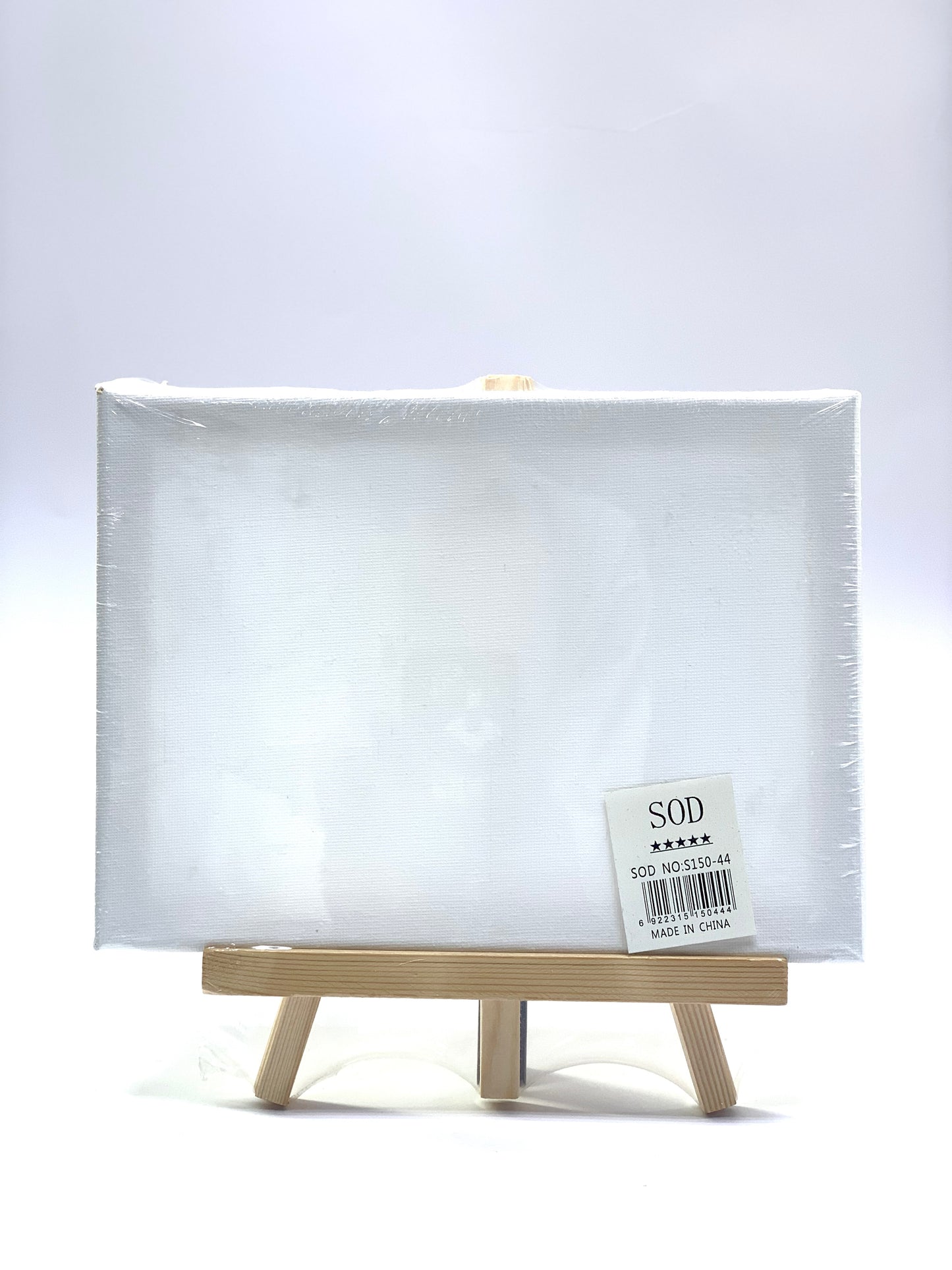 White Blank Stretched Canvas with Wooden Easel Stand For Artist Painting- 23X17CM