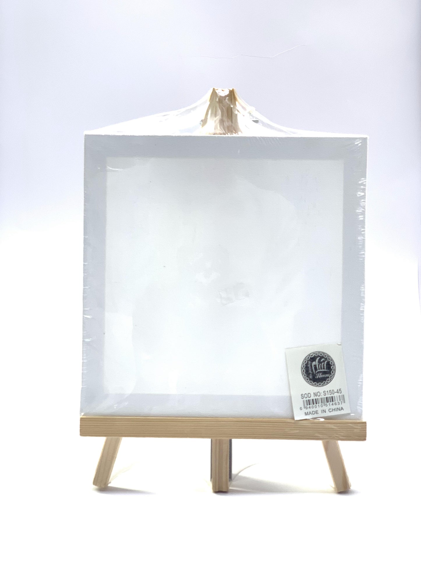 White Blank Stretched Canvas with Wooden Easel Stand For Artist Painting- 20X20 C,