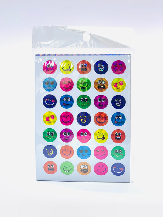 smiley multi colour sticker 1x10 sheets