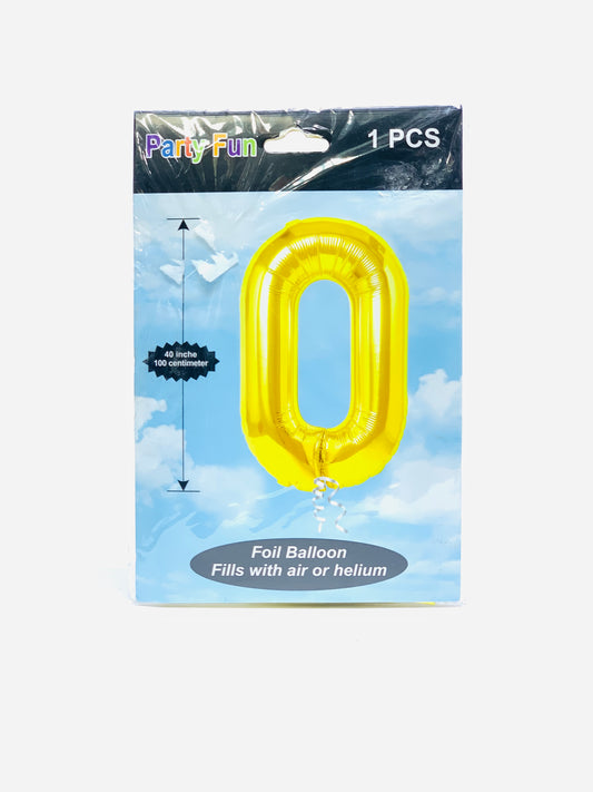 NO 0 FOIL BALLOON GOLD 40"