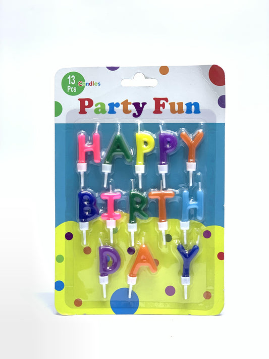 HAPPY BRITHDAY CANDLE COLORFUL LETTER