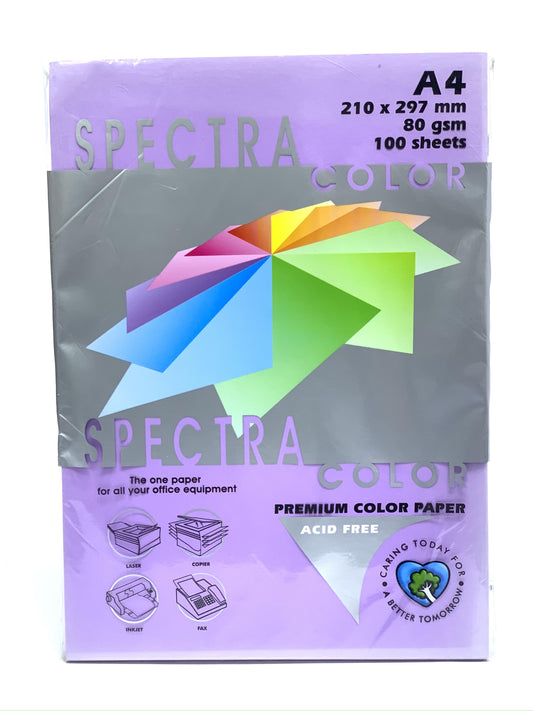 SPECTRA COLOR PAPER A4 80 GSM 100 SHEETS  PURPLE