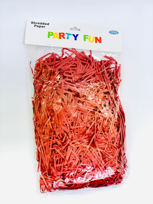 SHREDED PAPER PARTY FUN RED COLOR