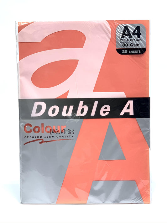 DOUBLE A A4 COLOUR PAPER RED 80 GSM 25 SHEETS