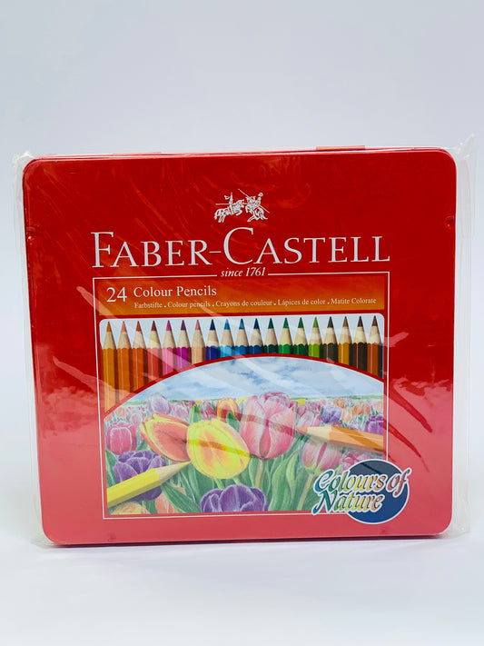 FABER CASTEL 24 COLOR PENCILS WITH STEEL BOX