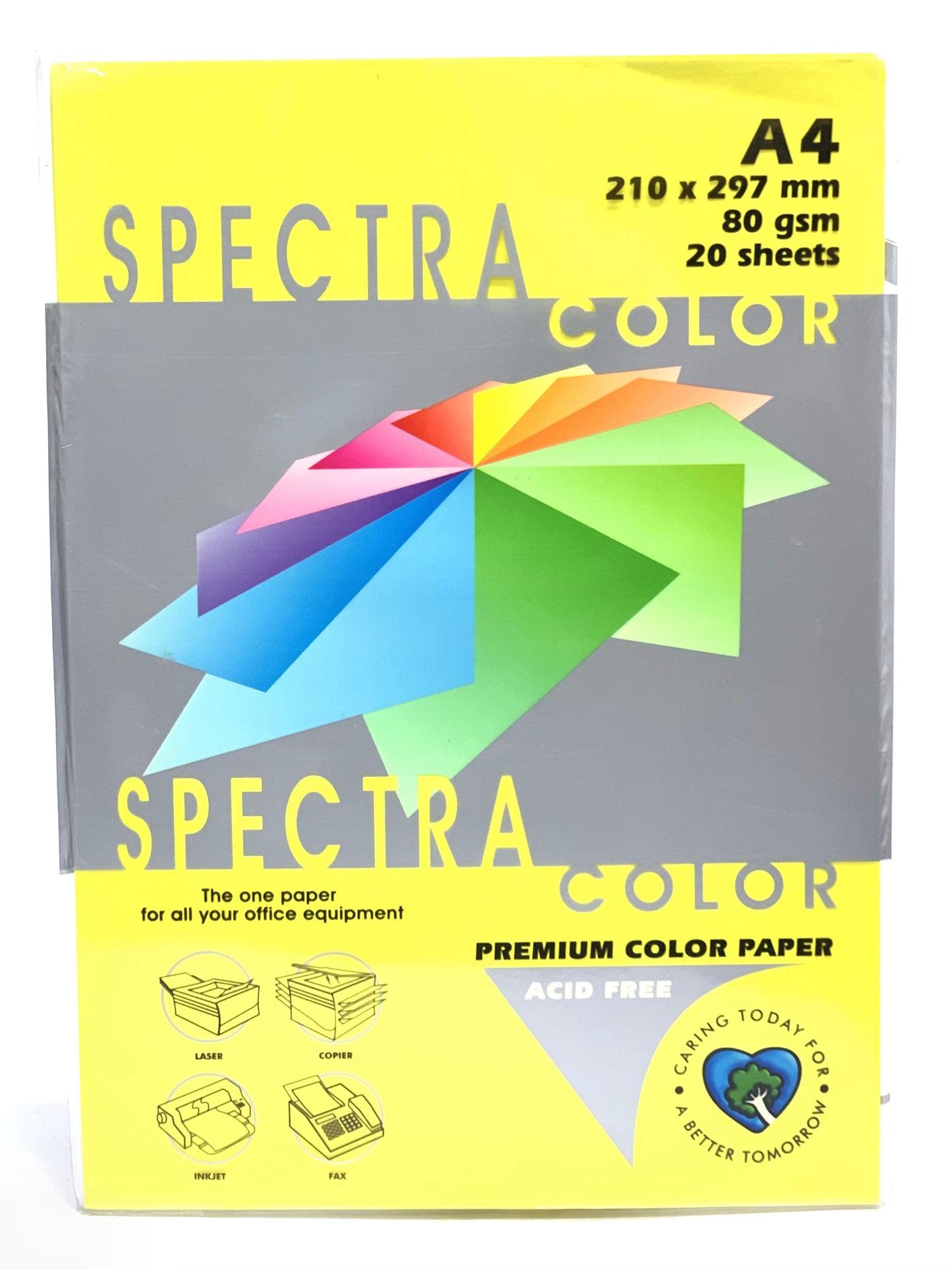 SPECTRA A4 COLOR PAPER 20 SHEETS 80 GSM  YELLOW