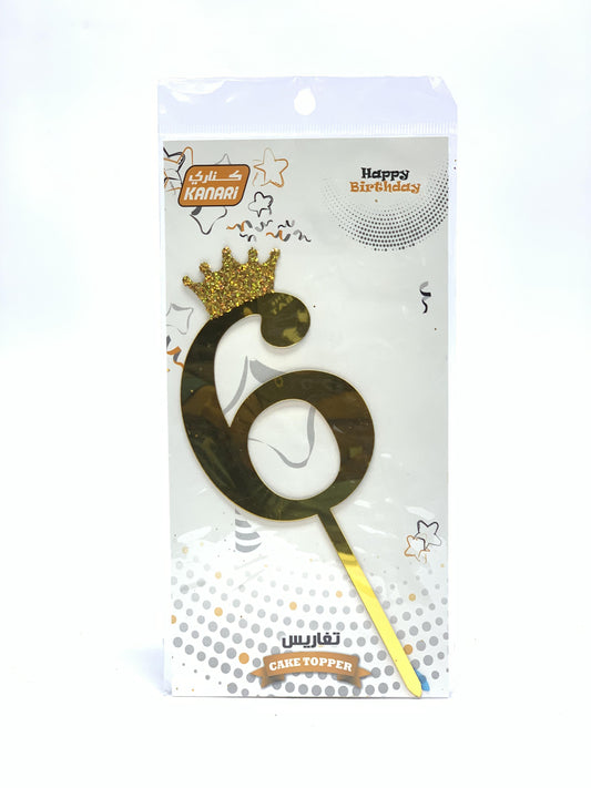 KANARI CAKE TOPPER NO 6 GOLD