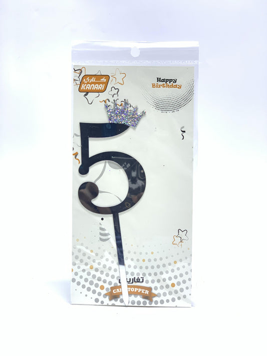 KANARI CAKE TOPPER NO 5 SILVER