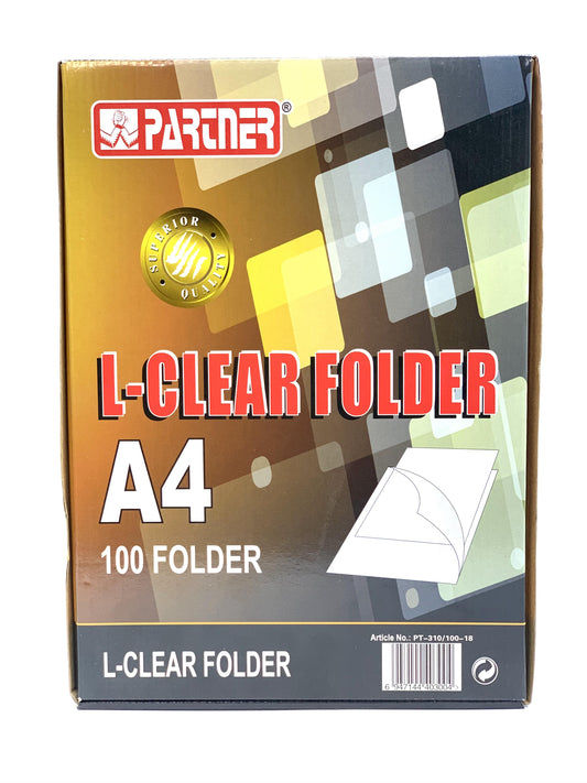 Partner Clear L Folder-A4 - 100 Pieces