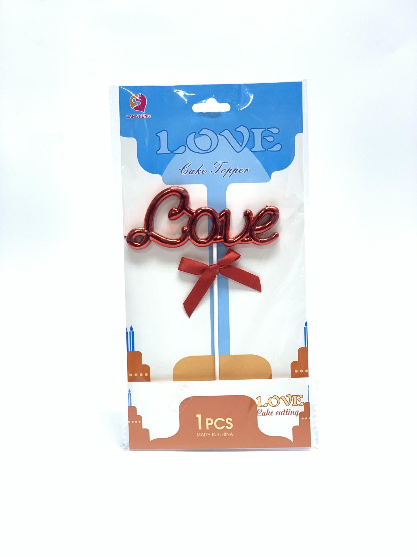 LOVE CAKE TOPPER RED