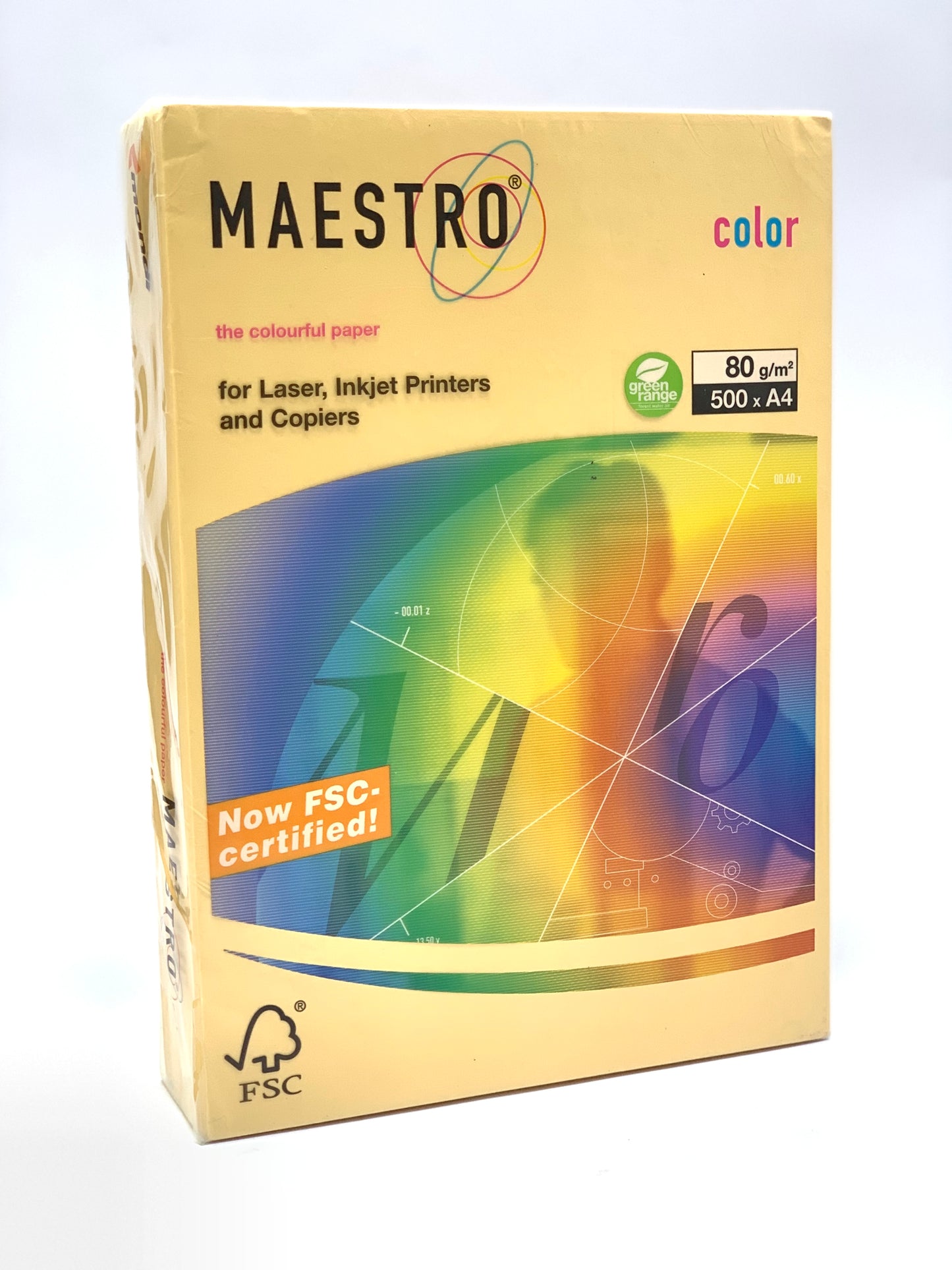 MAESTRO COLOR PAPER A4 500 SHEETS 80 GSM LIGHT ORANGE