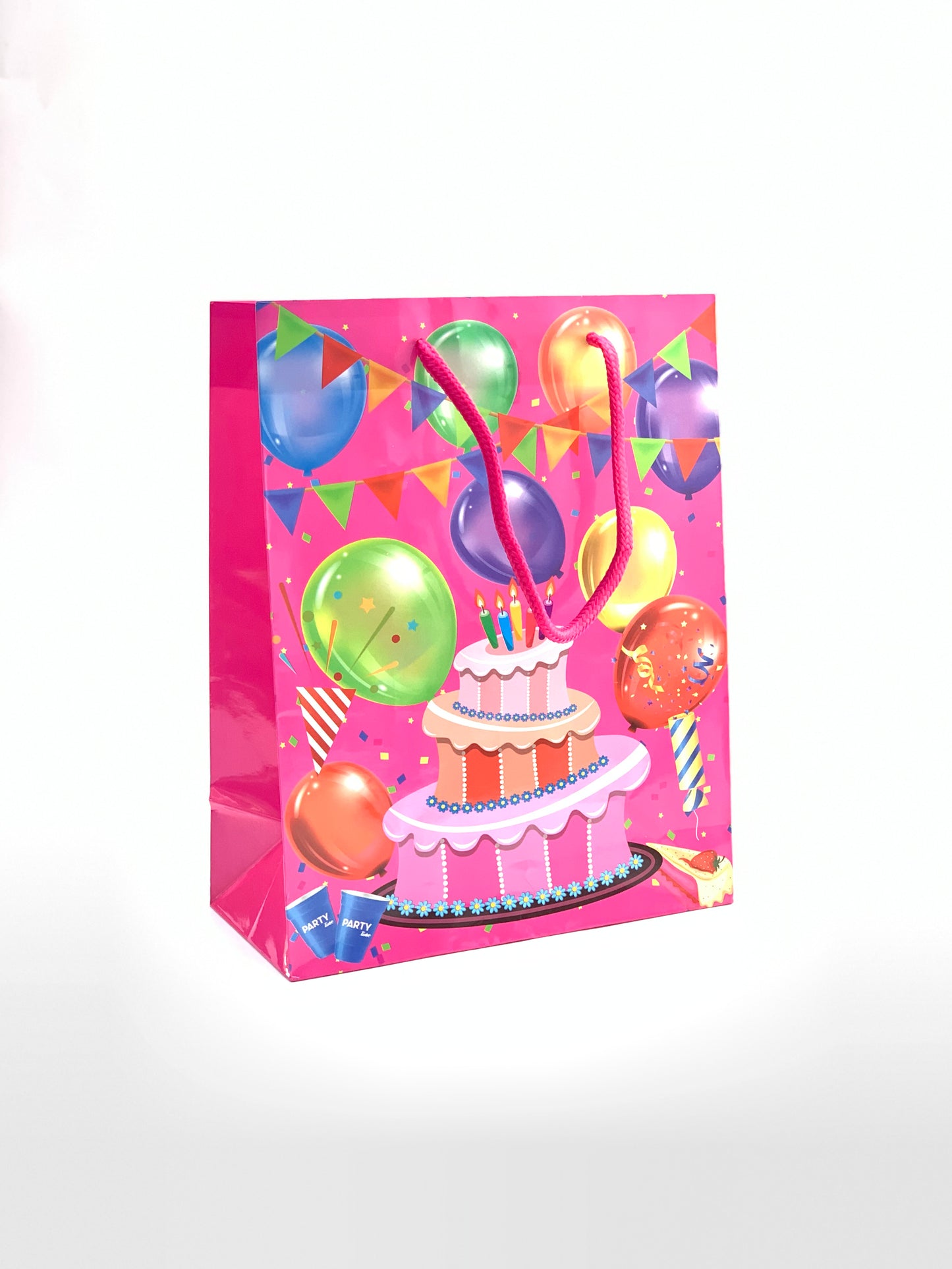 GIFT BAG PINK WITH CAKE DESIGN