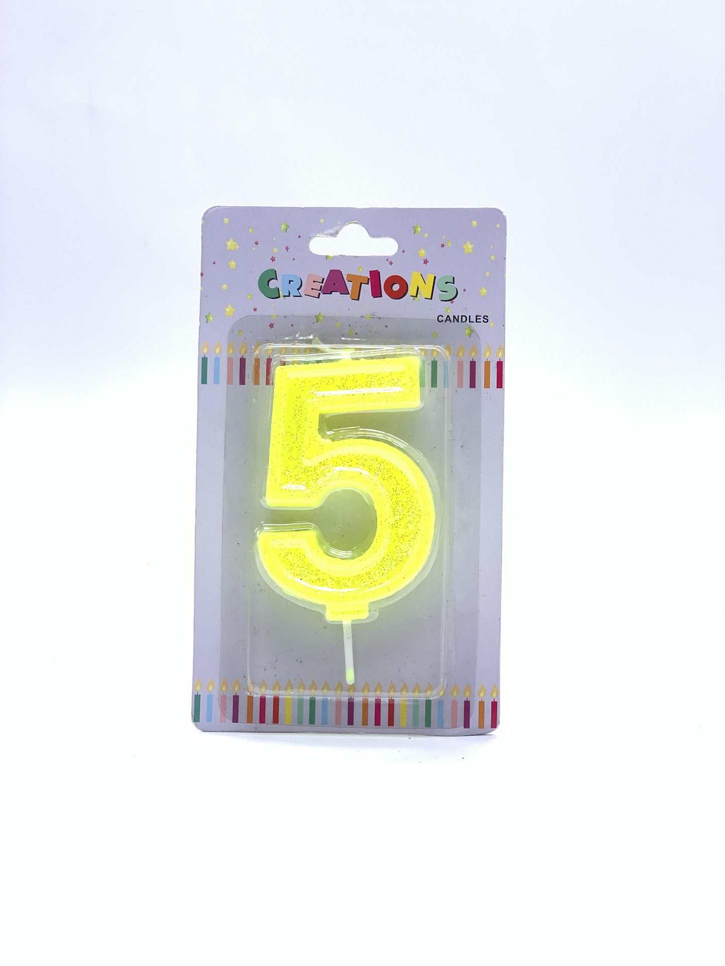 BIRTHDAY CANDLE NO 5 YELLOW NEON