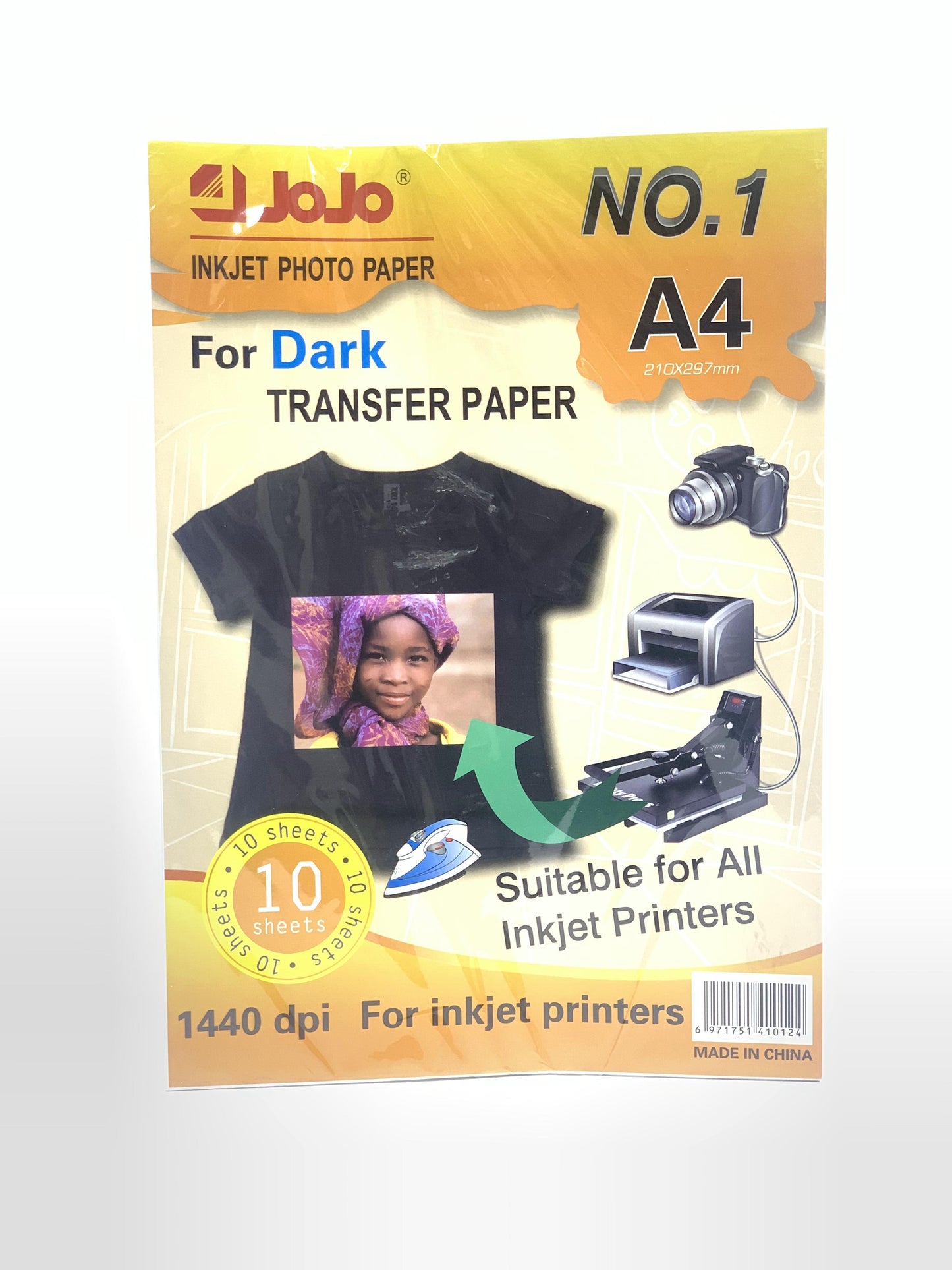 Jojo Ink jet photo Paper For Dark Transfer paper A4