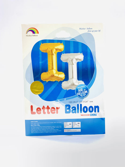 LETTER FOIL BALLOON I GOLD 100X51CM