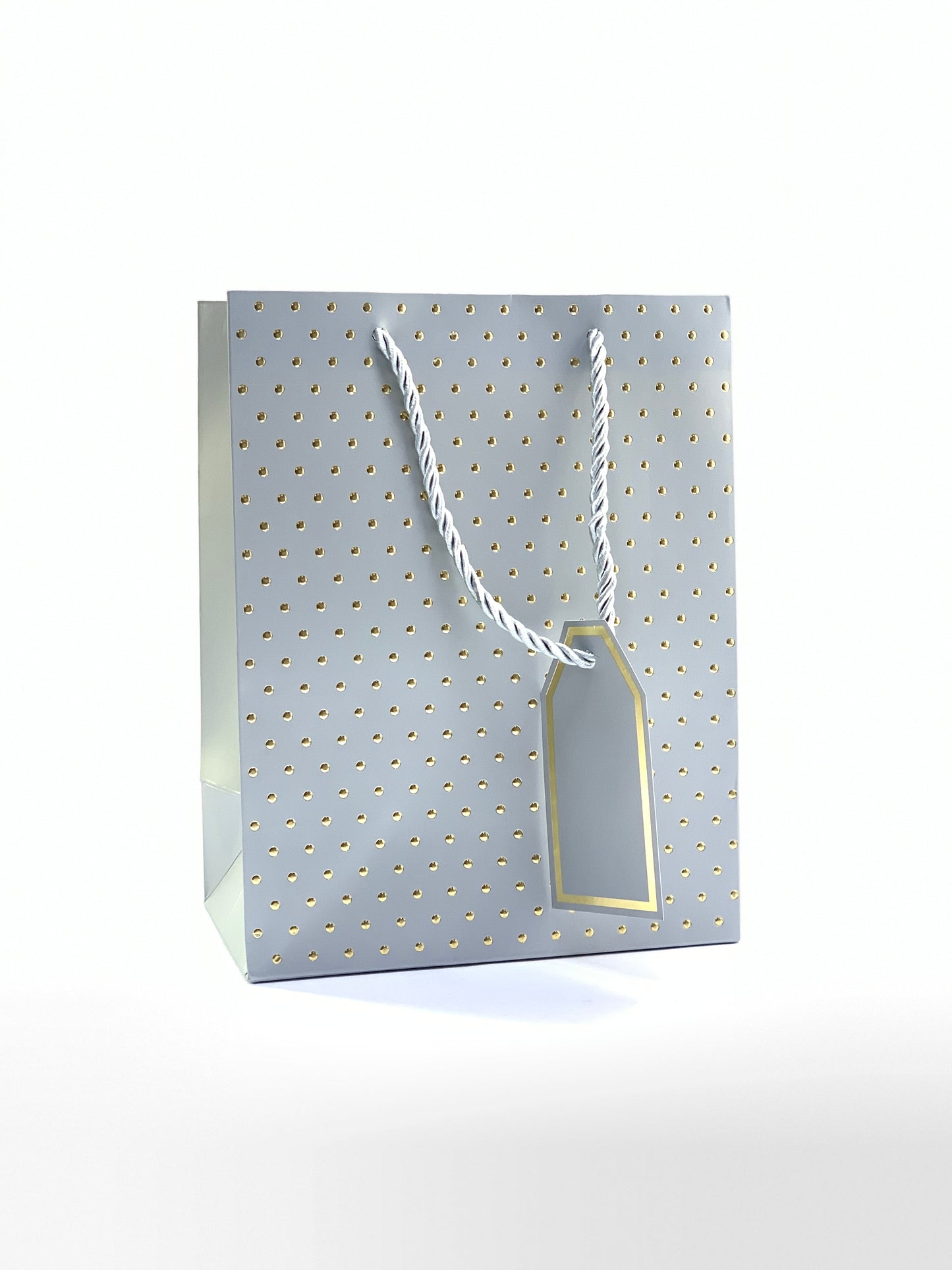 GIFT BAG WHITE WITH GOLD DOT DESIGN