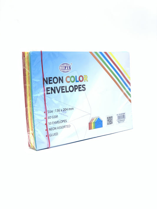 NEON MIX COLOR ENVELOPE 136X204MM