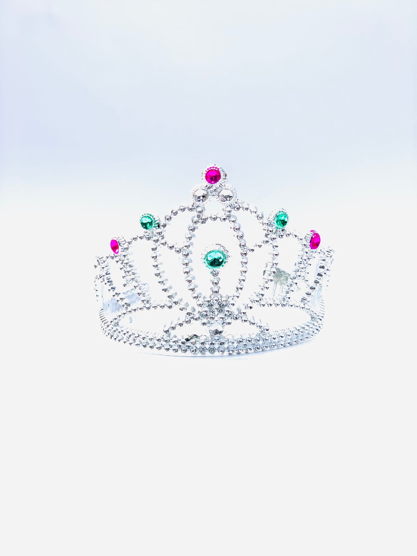 PLASTIC CROWN SILVER WITH STONE