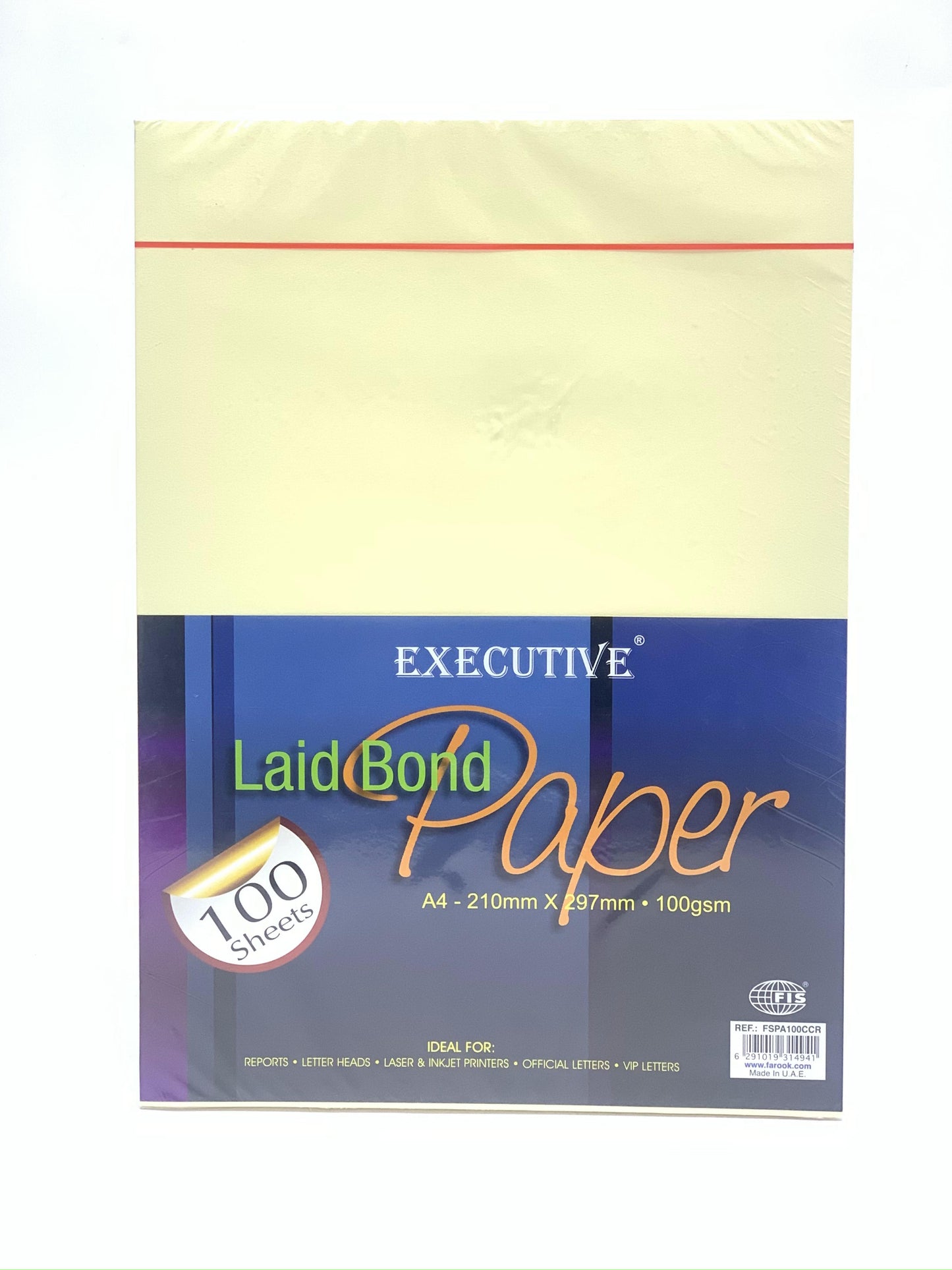 Executive Laid Bond Paper A4 100 sheets Cream Color