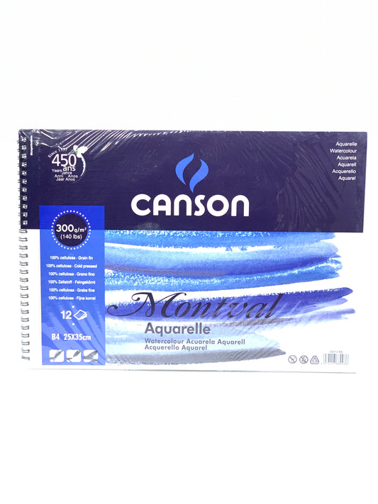 CANSON  MONTVAL AQUARELLE B4 25X35 12 SHEETS