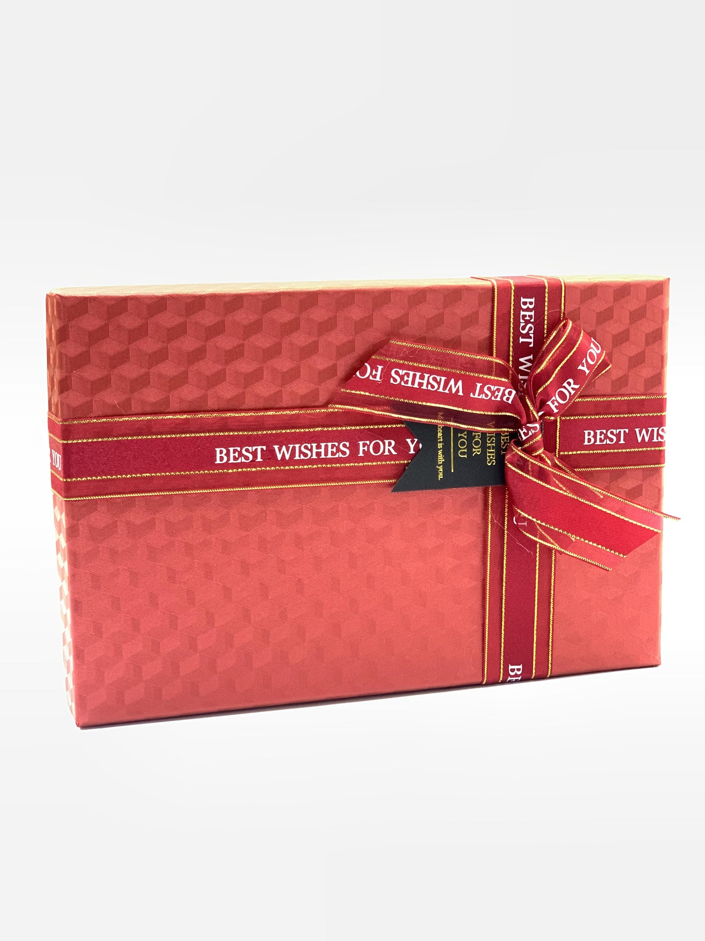 GIFT BOX BEST WISHES RED COLOR SIZE 18X10CM