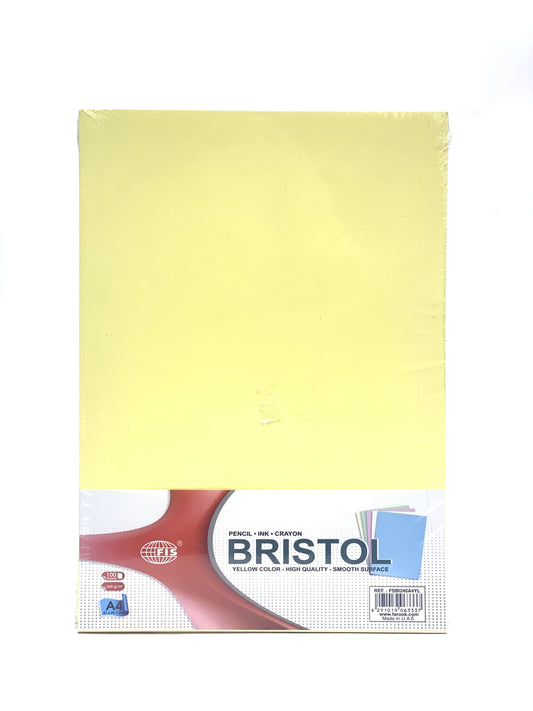 Fis Bristol Board 240 gsm A4 Size Yellow