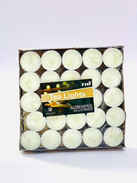 Home Tealight Candles White 1X25