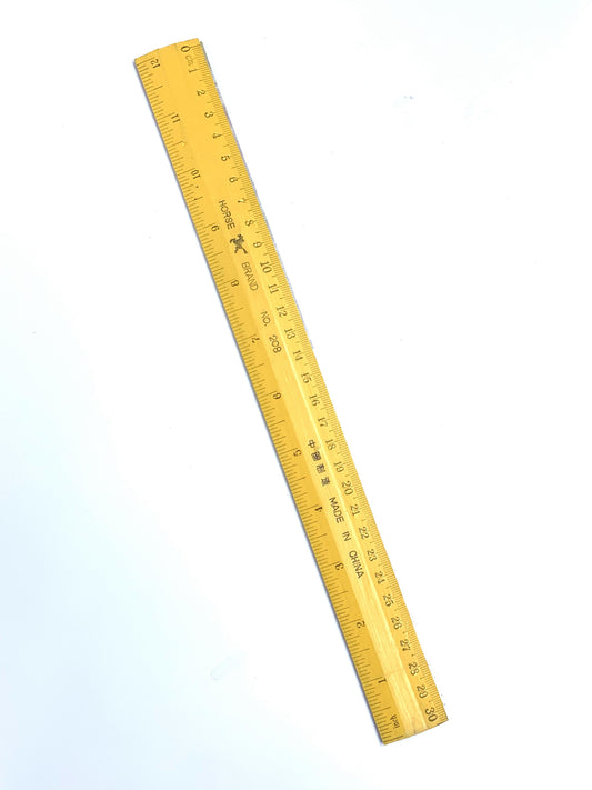 Wood Ruler Student Rulers Wooden School Rulers Office Ruler Measuring Ruler, 2 Scale (12 Inch and 30 cm)