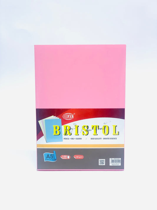 FIS Bristol Board Pocket, 100-Pieces, 180 GSM, A5 Size, FSBI240A5BL, pink