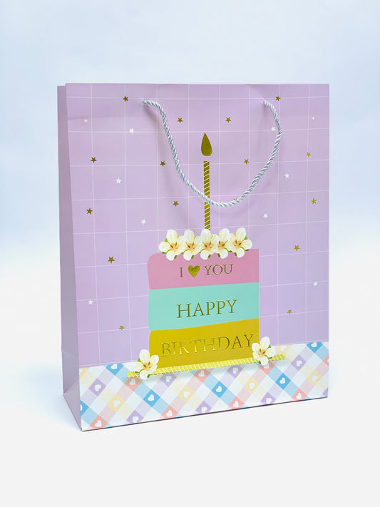 GIFT BAG HAPPY BIRTHDAY CAKE DESIGN