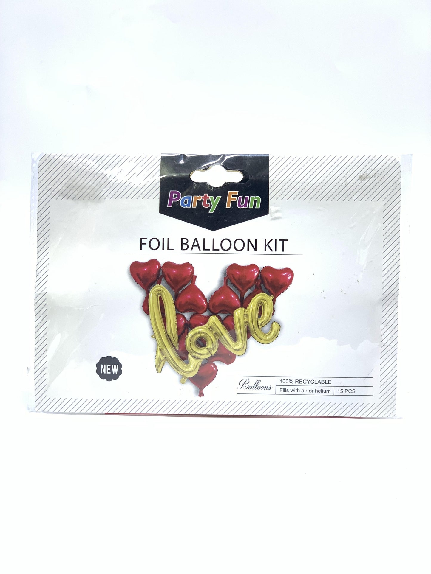 LOVE FOIL BALLOON KIT  GOLD & RED