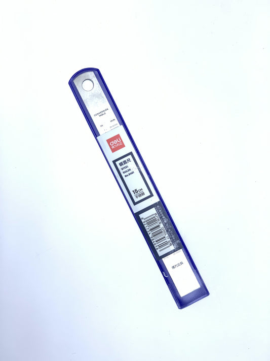 DELI STEEL RULER 15 CM