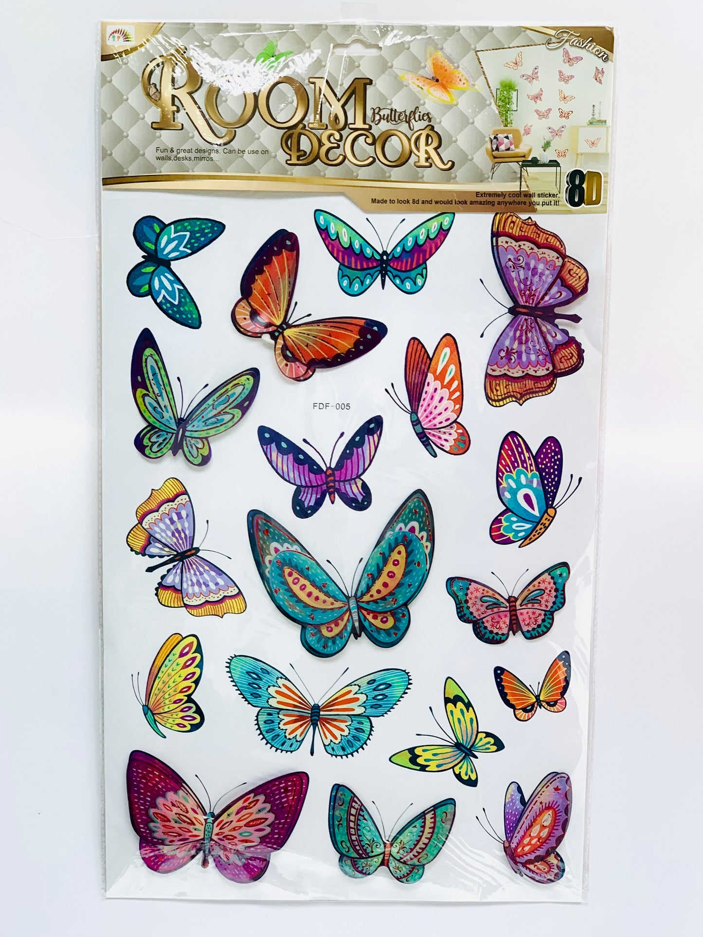 BUTTER FLY MULTI COLOR  ROOM DECOR STICKERS