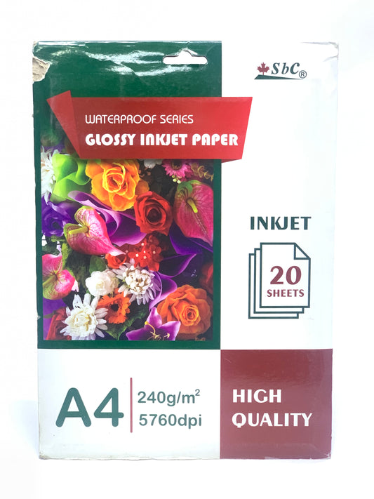 A4 Size Glossy Photo Paper Inkjet Photo Paper -240g 20 sheets Pack