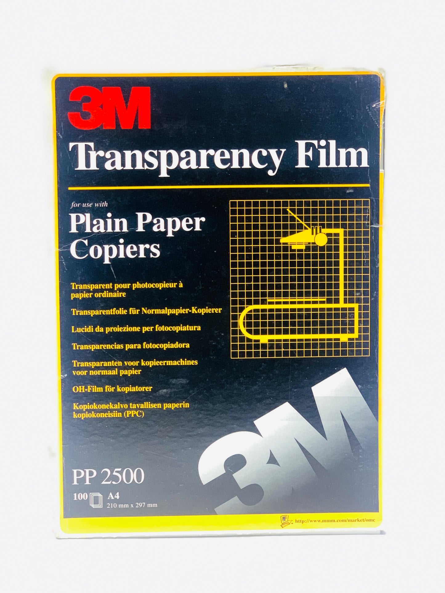 Transparency Film for Plain Paper Copier, Black on Clear Sheet, Without Stripe, 100 Sheets/Pack