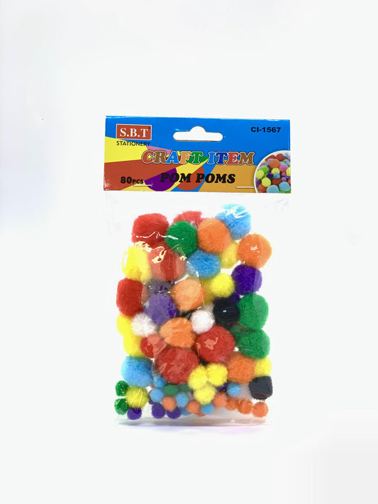 Poms Fluffy Pom Poms Balls Multicolor Pompoms for Kids DIY Art Creative Crafts Decorations,