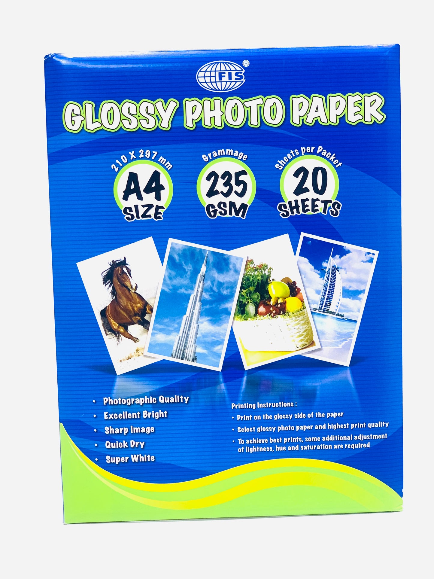 Fis Photoglossy Paper 235g A4 (FIS) - Pack Of 20