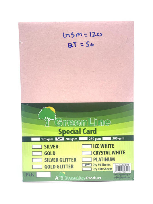 GREEN LINE SPECIAL PINK  GLITTER120GSM (50 SHEETS )A4