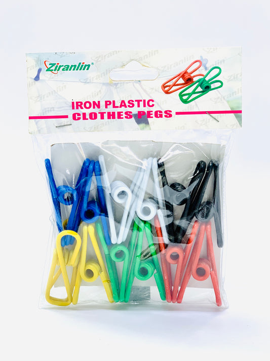 IRON PLASTIC CLOTHES PEGS