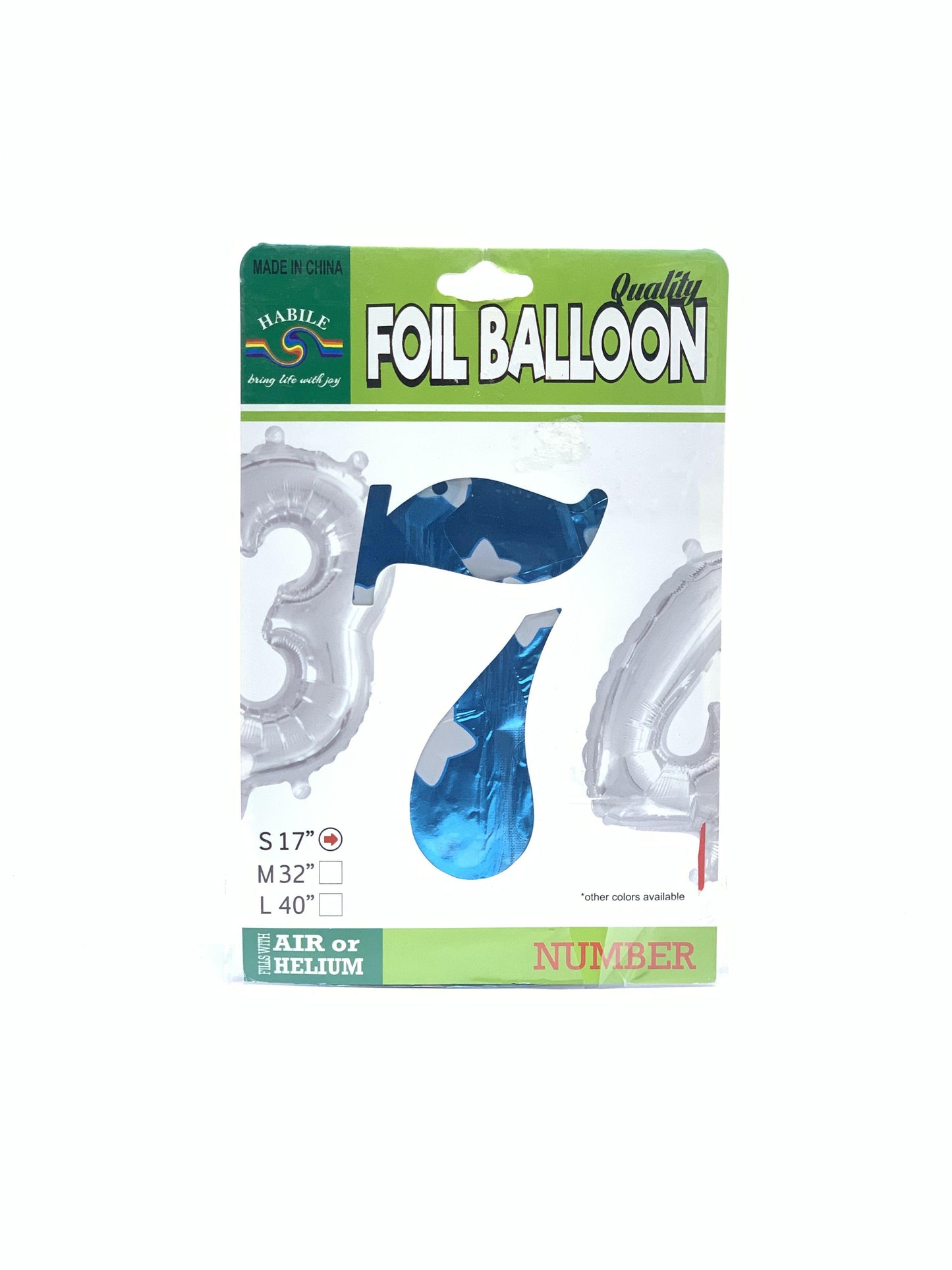 NO 7 FOIL BALLOON BLUE 17"